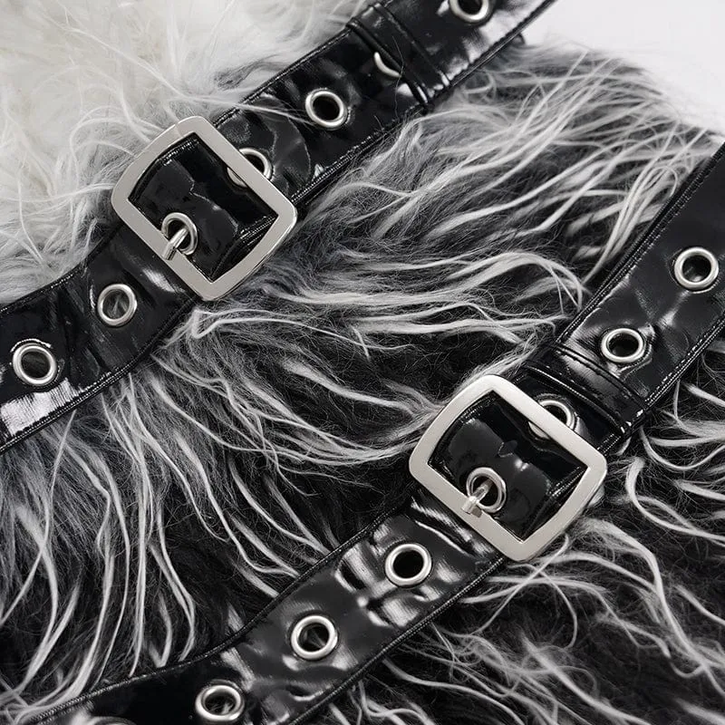 Women's Gothic Rings Eyelets Leg Warmers Black White