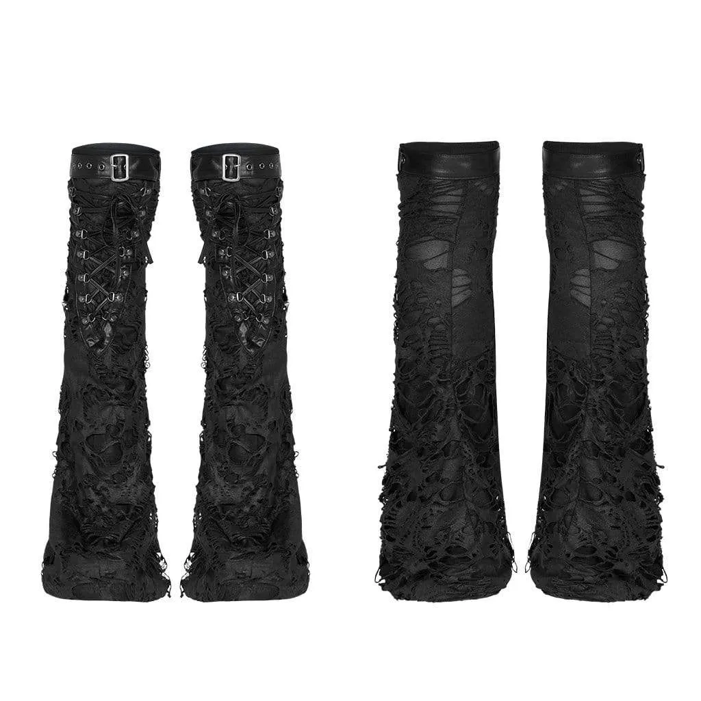 Women's Gothic Ripped Strappy Leg Warmers