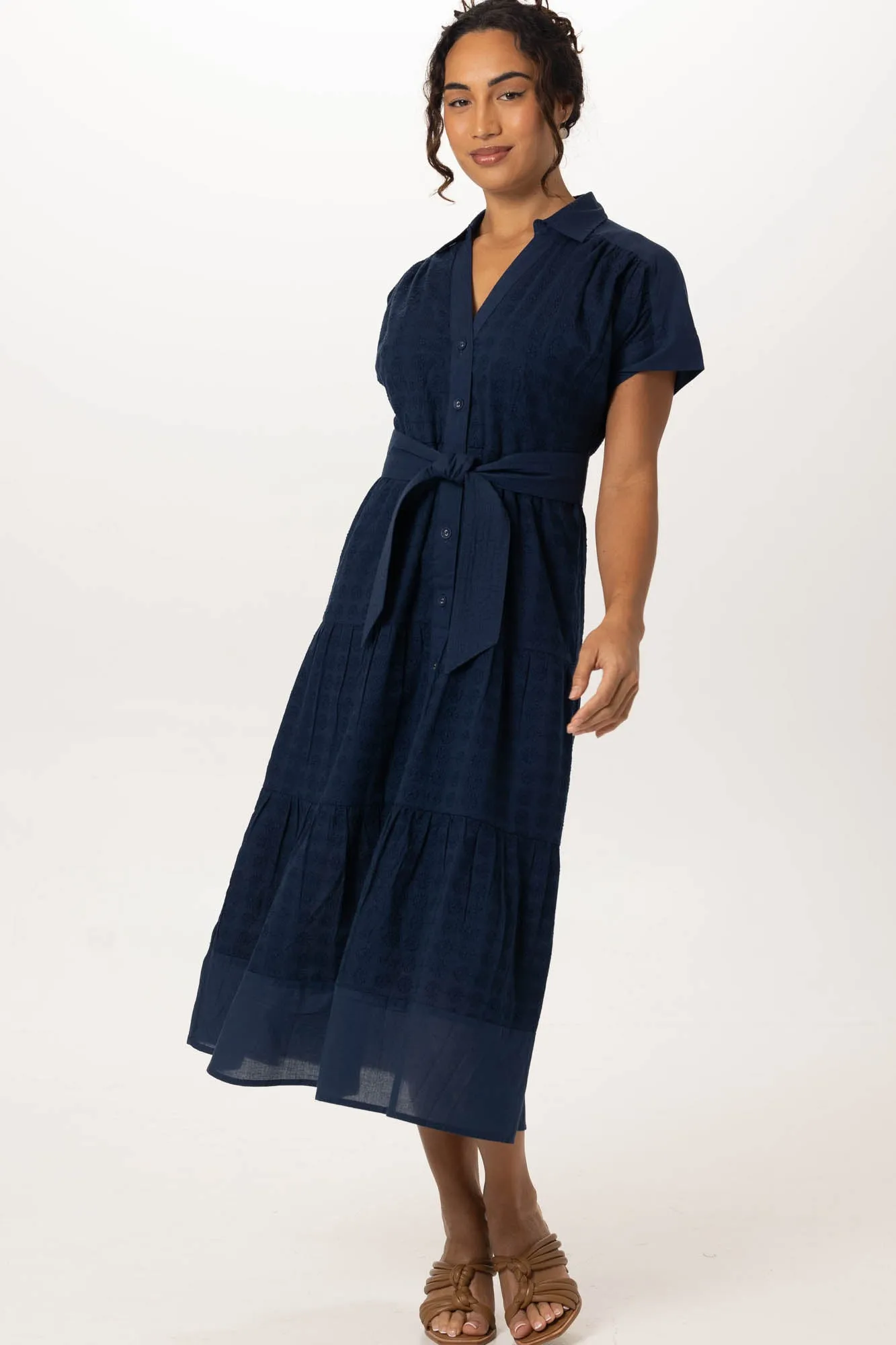 Wren Maxi Navy Embroidery