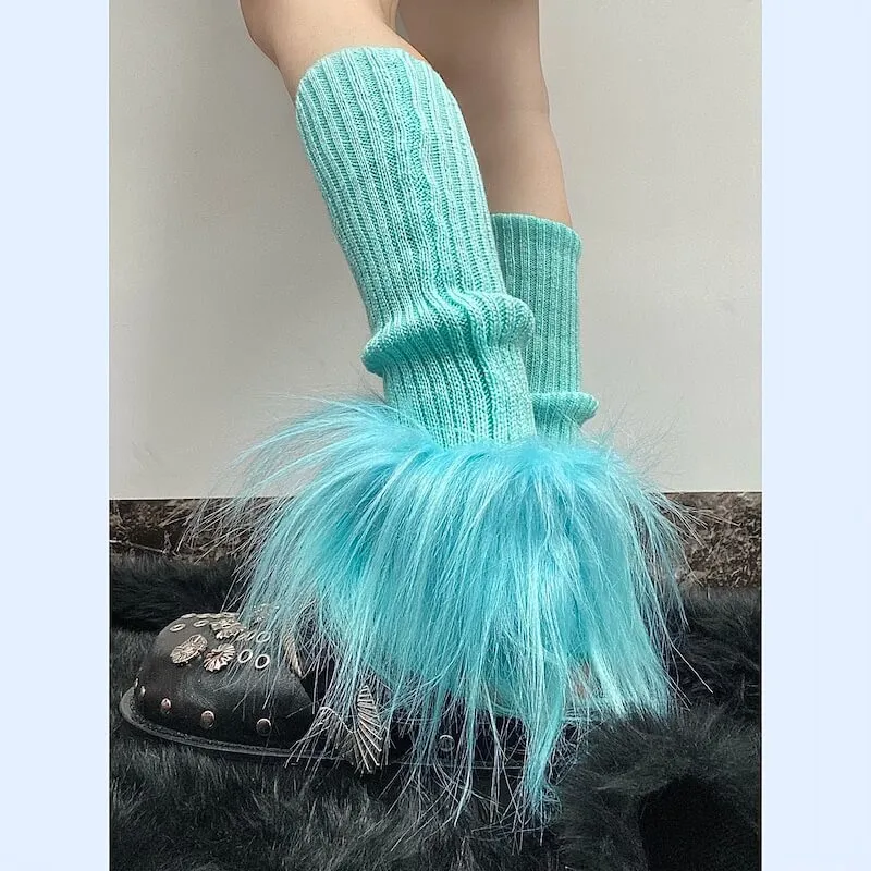 Y2k furry leg warmers