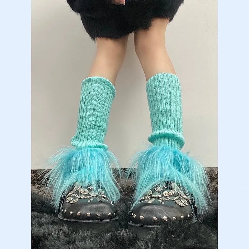 Y2k furry leg warmers