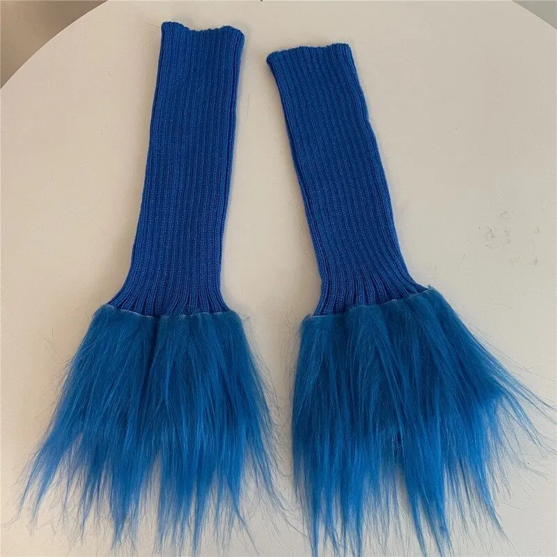 Y2k furry leg warmers