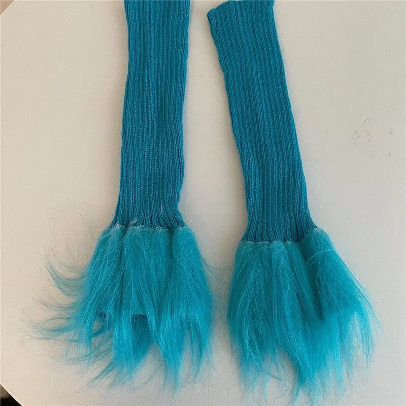 Y2k furry leg warmers